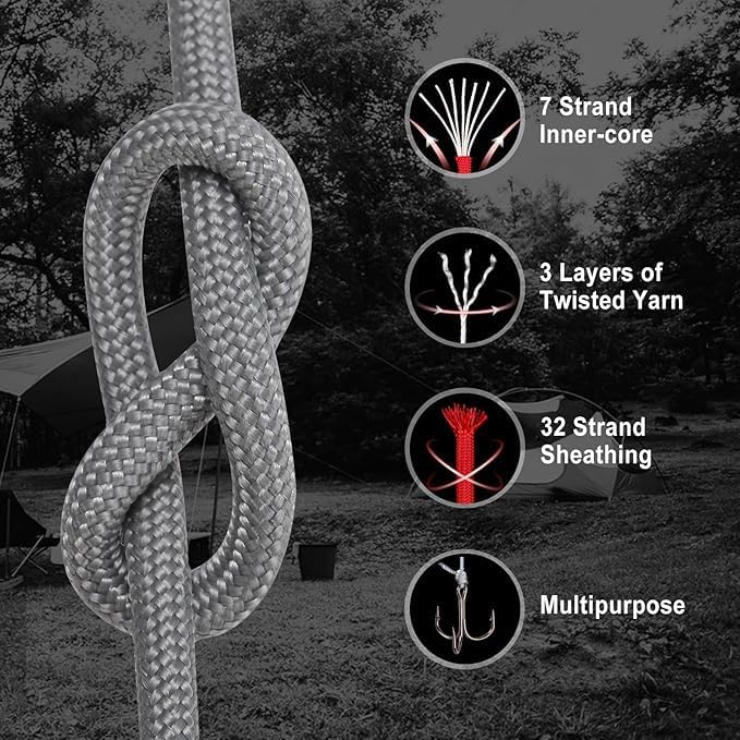 WEREWOLVES 550 Paracord Kits 100ft Each Color - 5 Colors Parachute Cord Combo 7 Strand Type III Parachute Cord 4mm for Crafting, Dog Collar, Survival Bracelets - Image 5